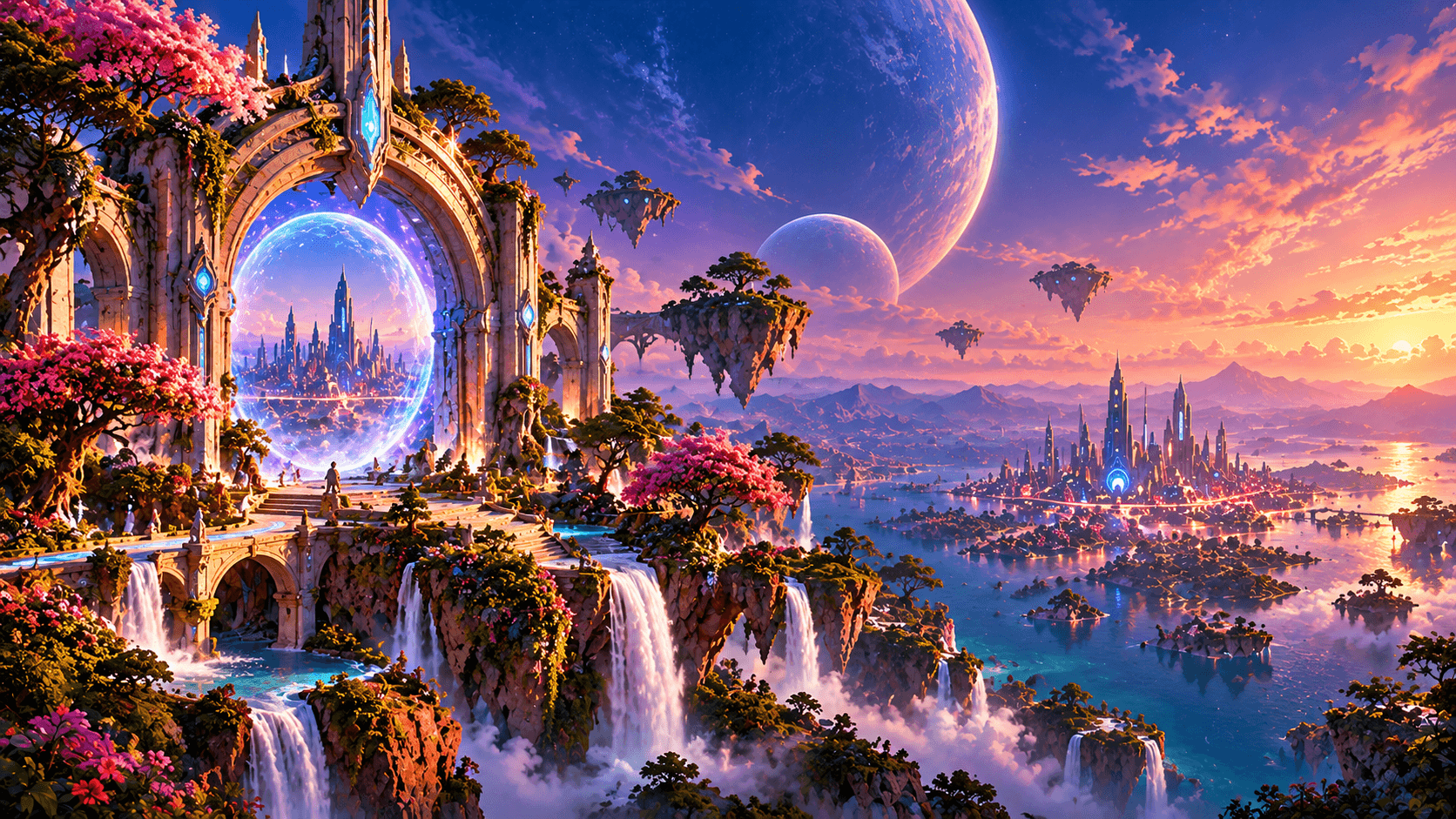 A glowing portal into the Tilevale world